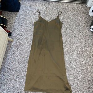 The Drop Brown Satin Dress - STAIN